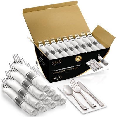 60ct Cutlery Silver - Spritz™ : Target