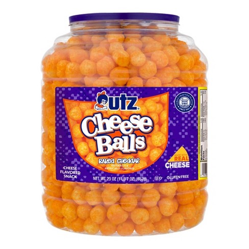 Utz Cheese Balls Cheddar 36.5 oz. Barrel 2 Pack – Utz Quality Foods