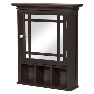 Neal Mission Style Dark Espresso Wood Medicine Cabinet with Mirror