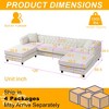 126" Modern Chenille U-Shaped Sectional Sofa with Two Chaise Lounges, Pull-Point Design, 2 Pillows, for Living Room & Bedroom - 4 of 4