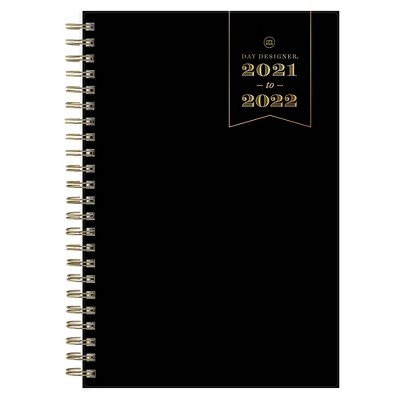 2021-22 Academic Planner 5" x 8" Flexible Plastic Cover Wirebound Weekly/Monthly Black - Day Designer