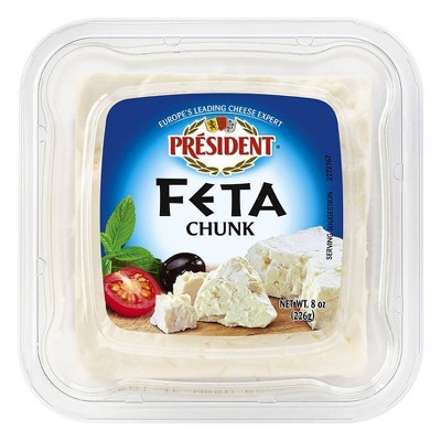 President Feta Cheese Chunk Plain - 8oz