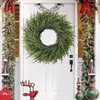 26 inch faux green norfolk pine wreath for front door indoor outdoor wall decor artificial pine needles wreath with realistic look - 4 of 4