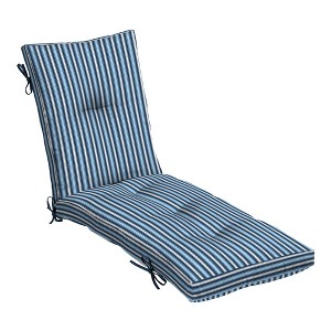 ARDEN Plush Modern Tufted Polyfill Chaise Cushion, 22 x 76, Arden x Alexandra Kay Collection, Water repellent, Fade Resistant, Striped for the Heart - 1 of 4