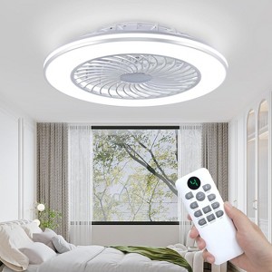 HUMHOLD 24" Ceiling Fans with Lights and Remote, Low Profile Ceiling Fan with 6 Wind Speed - 1 of 4