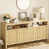 Fluted Storage Cabinet 65.8" Adjustable 3-Tier, Modren Entryway Organizer with Fluted Doors and Gold Handle, for Home Office - 4 of 4