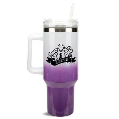 100 North Amore Locket of Love Heart Italian Wrap-Around 40 Oz. Stainless Steel Water Bottle Coffee Mug, Spill & Leak Resistant, Travel Tumbler with