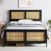 coucheta Bed Frame with Rattan Headboard and Footboard, Black Platform Bed Frame, Metal support, Noise-Free, No Box Spring Needed, Easy Assembly - 3 of 4