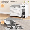 Cat Litter Box Enclosure with top opening and cushion. Modern wood design hides litter box and doubles as a nightstand with scratch pad. - 3 of 4