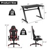 Costway Z-Shaped Racing Style Desk &  Massage Gaming Chair Set for Home Office - 3 of 4