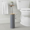 Evideco French Home Goods Metal Toilet Brush and Holder Set With Bamboo Lid - 2 of 4