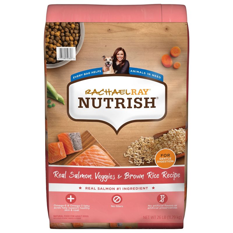 Rachael Ray Nutrish Real Salmon, Vegetable and Brown Rice Premium Dry Dog Food - 26lbs, 1 of 10