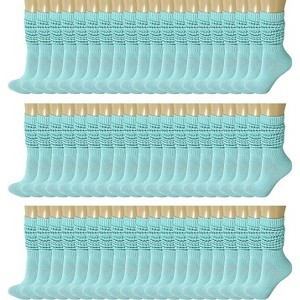 120 Pairs Extra-Long Heavy Slouch Socks – Women's Shoe Size 5-10, Cotton Blend, Retro 80s Style - 1 of 1