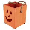 Northlight 6.25" Small Orange Wood Jack O Lantern Halloween Candle Lantern - 4 of 4