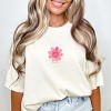 S.W.Smiley Patchwork Flower Hearts - Women's Garment Dyed Graphic T-Shirt - 2 of 4