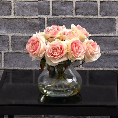 Eternal Blossom 18" Rose Tabletop Arrangement in Decorative Vase
