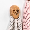 Lehman's Oak Wood Towel Holder - Decorative Wooden Towel Hook for Kitchen or Bath, Amish Farmhouse Tradition - 2 of 4