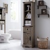 OKD 68″ Bathroom Floor Cabinets, Tall Linen Towers with Adjustable Shelves - 2 of 4