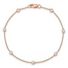 Black Bow Jewelry 14k Rose Gold 1/2 Ct Lab Grown Diamond (E-F, VS1) Station Anklet - 9in - 4 of 4