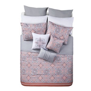 King Thalia Comforter Set Coral - VCNY Home, Pink