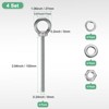 Unique Bargains Stainless Steel Durable Rust-Resistant Eyebolts with Nuts Washers Male Screw for Fastening 10 Pcs - 3 of 4