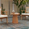 LuxenHome Outdoor Side Table, 17'' Natural Solid Wood Round Accent End Table, Modern Coffee Porch Tables for Indoor Outdoor, Plant Stand Brown - 3 of 4