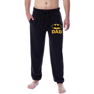 DC Comics Mens' Batman Father's Day Bat Dad Classic Sleep Jogger Pajama Pants Black - 1 of 3