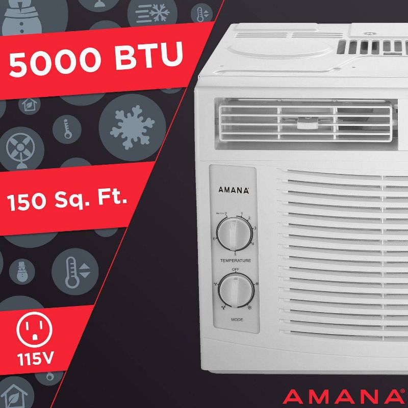 Amana 5000 BTU Window Mounted Air Conditioner and Dehumidifier, 2 of 9