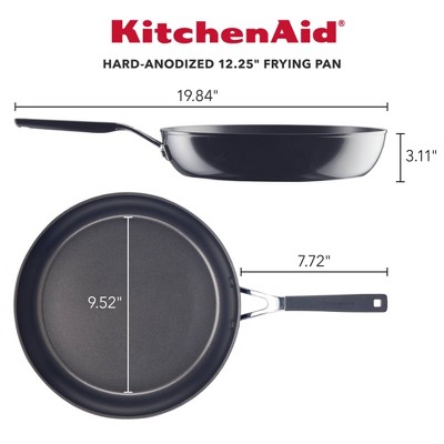 12.25" Black Aluminum Nonstick Frying Pan with Silicone Handle