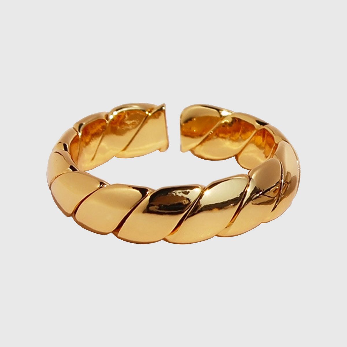 Alilang Women's Twisted Open Cuff Ring - Adjustable Statement Ring for Daily & Stylish Wear