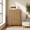 LuxenHome Oak Manufactured Wood 2-Door 31.1" W x 48.7" H Cabinet with Tray Top Brown - 2 of 4