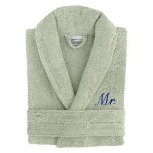 Linum Home Textiles 100% Turkish Cotton Embroidered ''Mr.'' Terry Bathrobe - 1 of 3