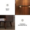 Crystal Modern Bedside Table with 3 Color LED Lighting,  Nightstand with 2-tier Glass Storage Shelf for Bedroom, Indoor Furniture - The Pop Home - 4 of 4
