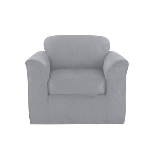 Farmhouse Basketweave Sofa Slipcover Oatmeal - Sure Fit : Target