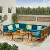 GDFStudio Abena Outdoor Acacia Wood 9 Seater Sectional Sofa Chat Set with Cushions - 2 of 4