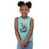 The Juniper Shop Pink Daisies Watercolor Toddler Tank - 5/6T - Seafoam - 2 of 4