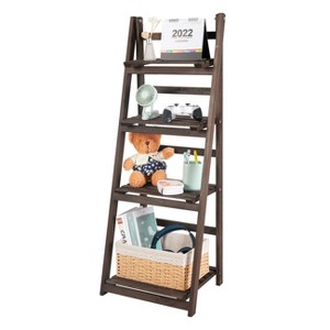 Artloge 4 Tier Ladder Shelf Storage Rack 43" Tall Foldable Corner Bookshelf Heavy Duty Plant Stand for Patio Garden - 1 of 4