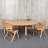 Emma and Oliver 45" Round Natural Plastic Height Adjustable Activity Table Set with 4 Chairs - image 2 of 4