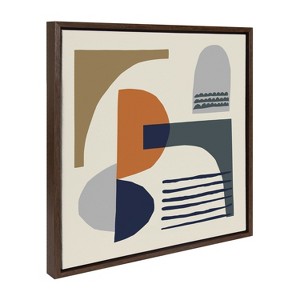 Kate and Laurel Abstract Mid Century by Rachel Lee, 22x22, Walnut Brown - 1 of 4