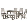 Whisen 6-Piece Retro Dining Set with 4 Upholstered Chairs and 1 Bench - 4 of 4