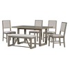 Whisen 6-Piece Retro Dining Set with 4 Upholstered Chairs and 1 Bench - image 4 of 4