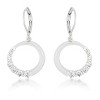 Slickblue 2 Carat Graduated CZ Circle Earrings for Women, Rhodium Plated, Clear Cubic Zirconia, Post Back - 2 of 3