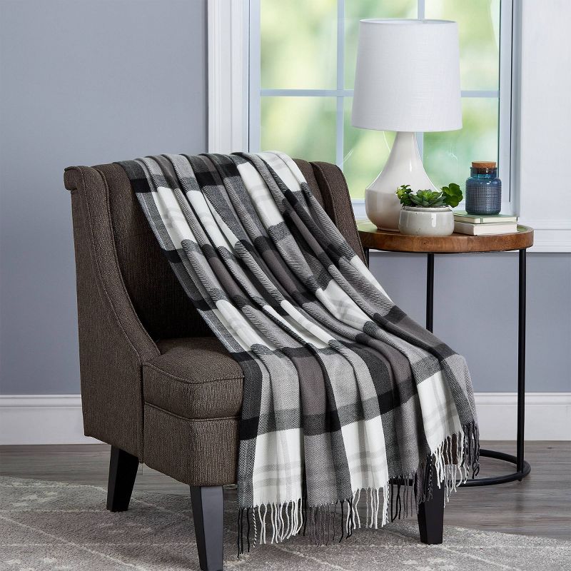 60"x70" Breathable and Stylish Soft Plaid Throw Blanket - Yorkshire Home, 2 of 5