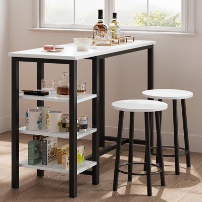 Whizmax Bar Table And Stools For 2 With 3 Storage Shelves£¬counter ...