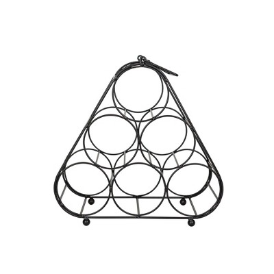 Six Bottle Wine Holder Black Metal by Foreside Home & Garden