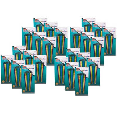Charles Leonard Plastic Artist Paint Brushes, Assorted Sizes and Colors, 10 Per Pack, 24 Packs