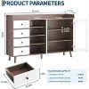 Sideboard Buffet Cabinet, 55" Kitchen Storage Cupboard with Drawer & Doors - 4 of 4