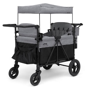 Jeep Wrangler Deluxe 4 Seater Stroller Wagon by Delta Children - Gray - 1 of 4