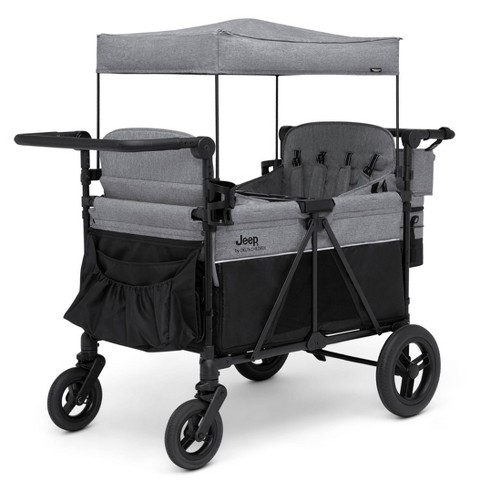 Jeep Wrangler Deluxe 4 Seater Stroller Wagon By Delta Children - Gray ...