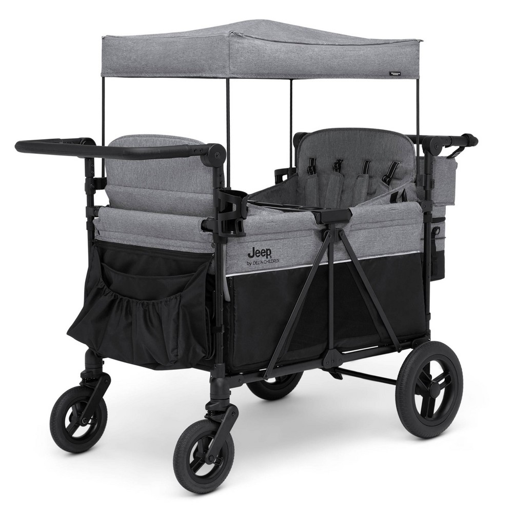 Photos - Pushchair Jeep Wrangler Deluxe 4 Seater Stroller Wagon by Delta Children - Gray 